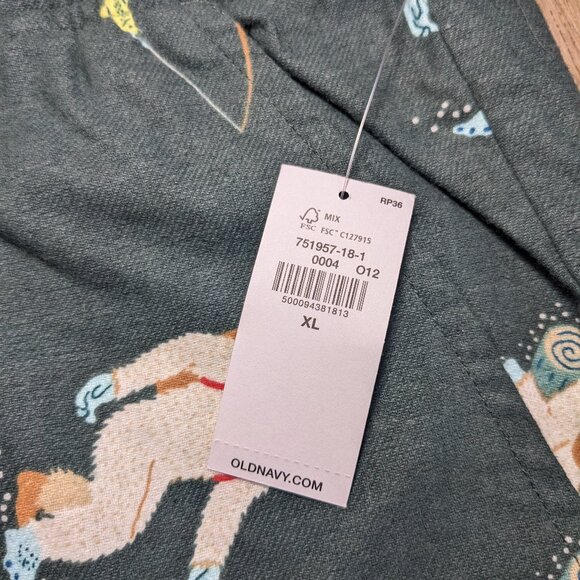 NWT Old Navy Yeti Abominable Snowman Camping Out Jogger Pajama Pants Men XL - Picture 4 of 10